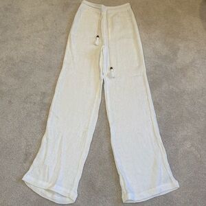 NWT Olivaceous White Wide Leg Tie Waist Pants Size S